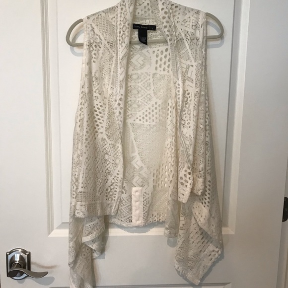 Casual Express Off White Lace Vest Size L - Picture 1 of 6